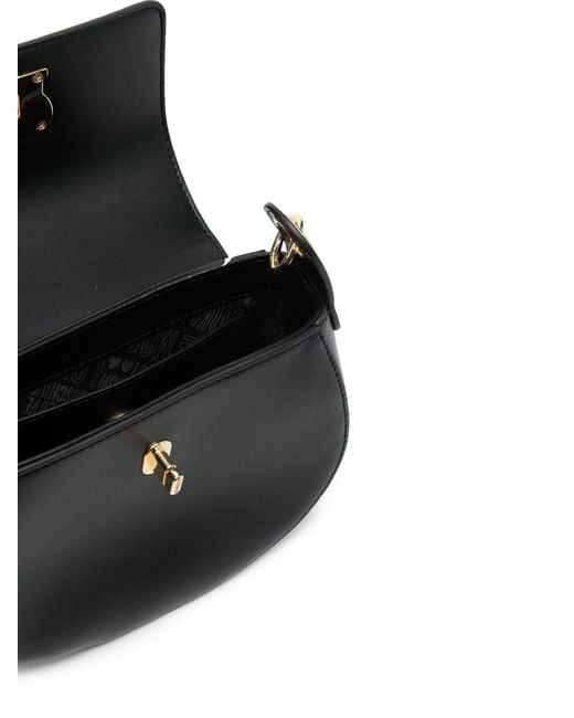 Love Moschino Black Logo-Plaque Tote Bag