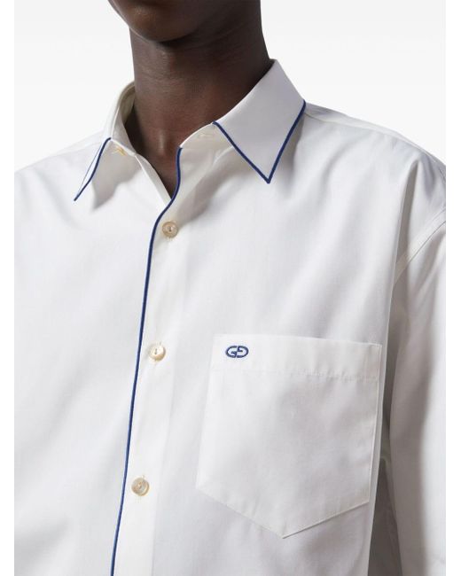 Gucci Katoenen Overhemd Met Contrasterende Afwerking in het White voor heren