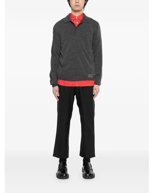 Maison Margiela Black Patchwork Polo Shirt for men