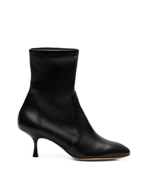 Stuart Weitzman Black Madison Stretch Ankle Boots
