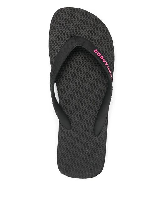 DSquared² Black Flip-Flops Mit Logo