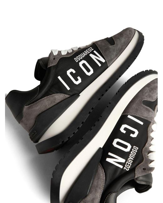 DSquared² Black Running Icon-print Sneakers for men