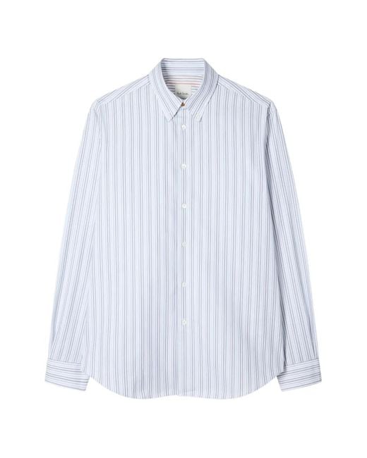 Paul Smith White Striped Cuff Shirt for men