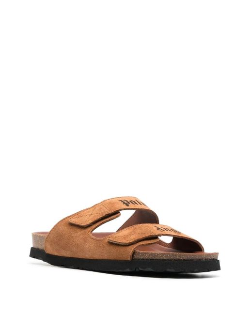Palm Angels Brown Leather Sandals for men