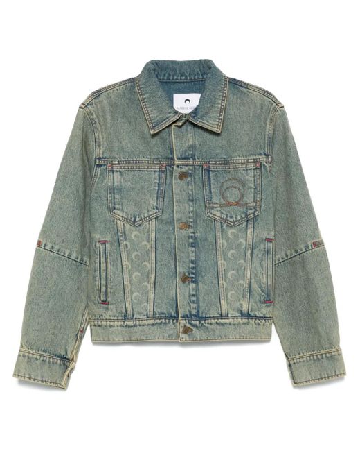 MARINE SERRE Green Mon Denim Jacket for men