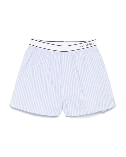 Short À Bande Logo Sporty & Rich en coloris White