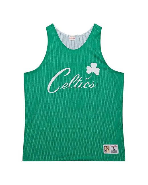 Mitchell & Ness Green Logo Celtics Mesh-Knit Tank Top for men