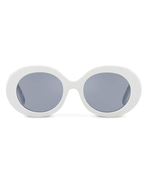 Dolce & Gabbana Blue Logo-Embossed Round-Frame Sunglasses