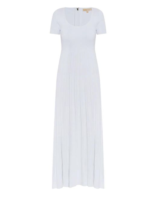 MICHAEL Michael Kors Geribbelde Midi-Jurk in het White