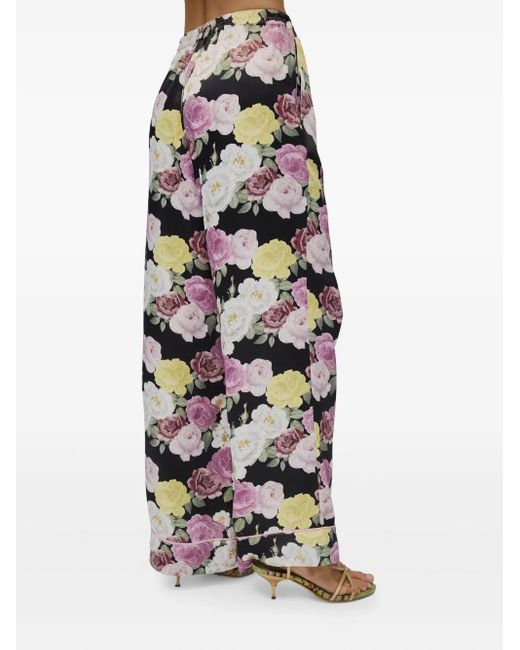 Pantaloni A Fiori di Sleeper in White