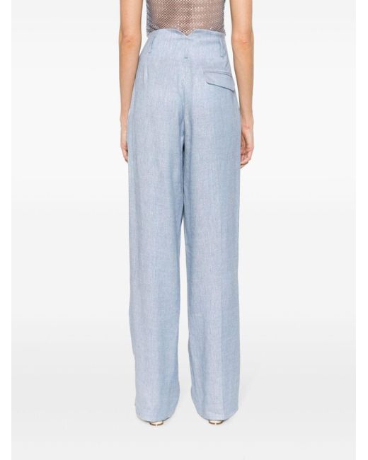 Pantalon ample à détail de plis Genny en coloris Blue