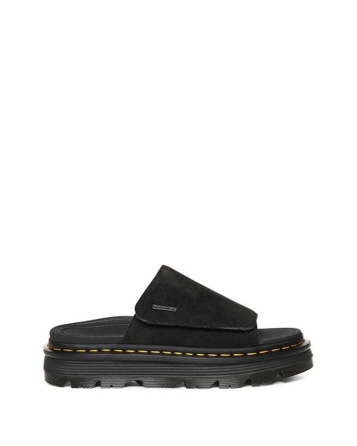 Dr. Martens Black Sandales Zebzag À Attache Scratch