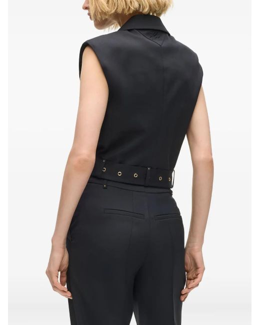 Karl Lagerfeld Black Nietenweste mit Gürtel