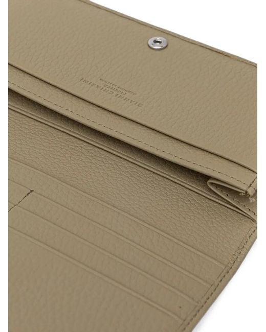 Gianni Chiarini Gray Large Grained-Leather Wallet