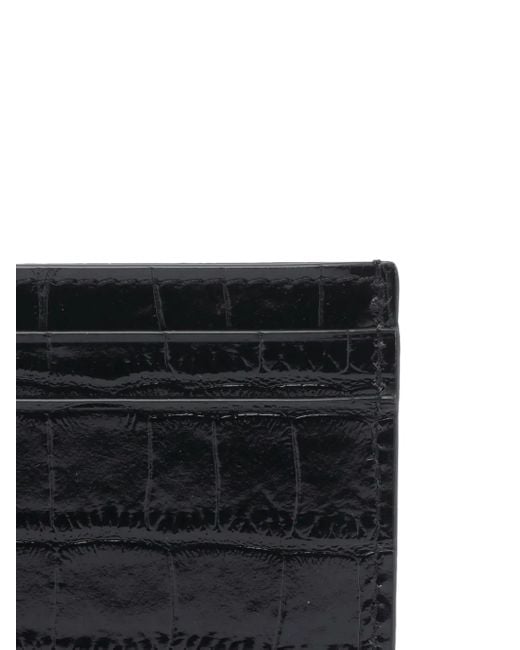 Tom Ford Black Crocodile-Effect Card Holder for men