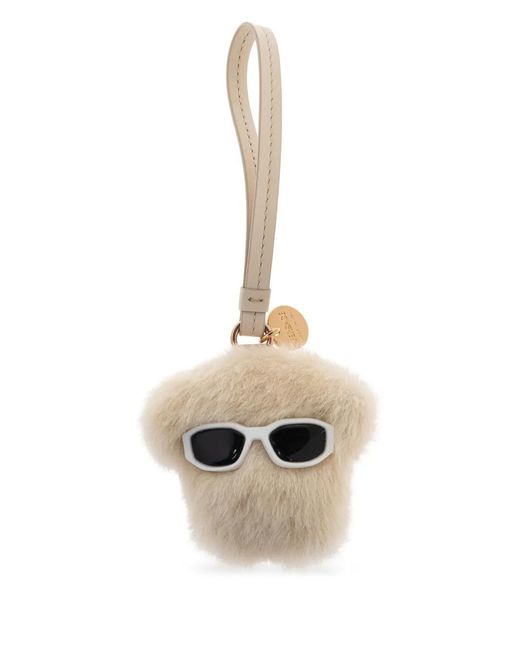 Versace Metallic Fur Keychain