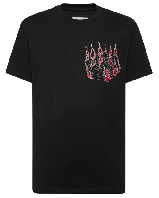 T-shirt Hexagon con stampa di Philipp Plein in Black da Uomo