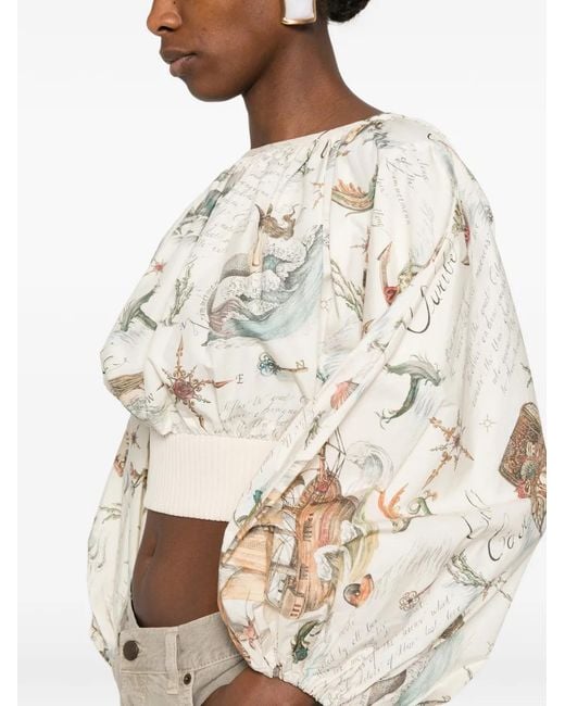 Zimmermann White Printed Blouse