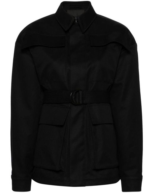 Parka Drill con cintura di Wardrobe NYC in Black