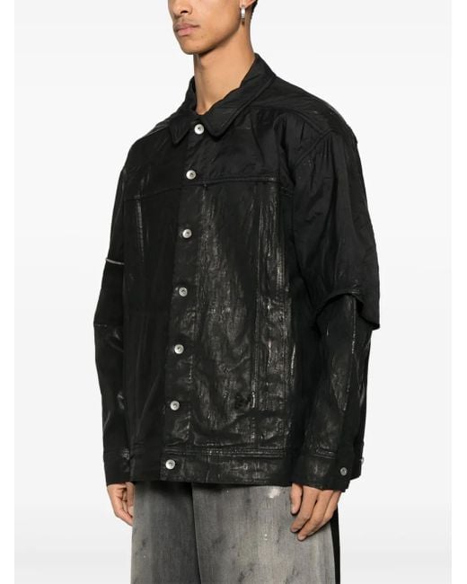 Rick Owens Black Jumbo Worker Jacket for men