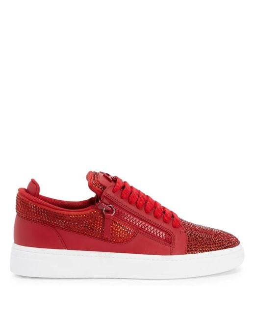 Giuseppe Zanotti Red Gz94 Rhinestone-Embellished Sneakers for men
