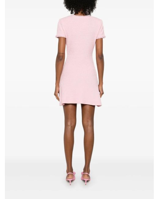 Self-Portrait Midi-Jurk Met Textuur in het Pink