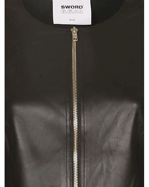 S.W.O.R.D Black Veste En Cuir À Fermeture Zippée