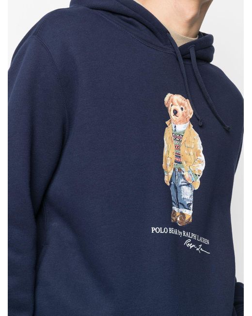 Polo Ralph Lauren Hoodie mit Polo Bear in Blau für Herren | Lyst DE