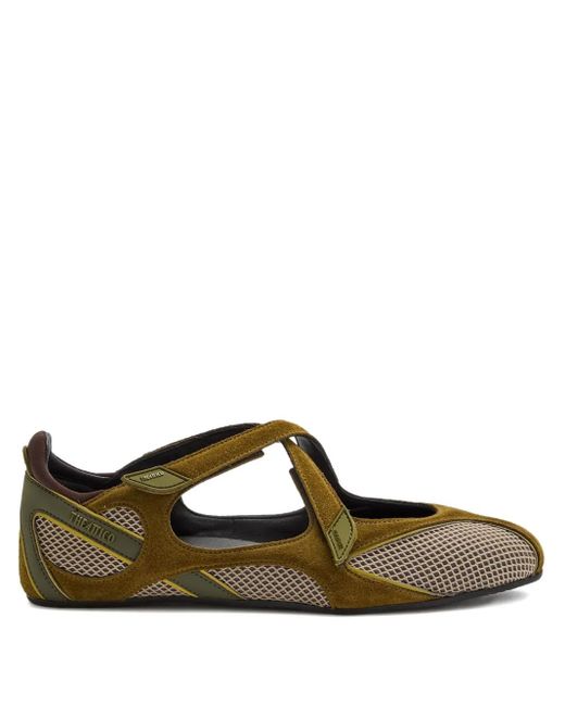 The Attico Brown Floor 01 Cross-Strap Ballet Flats
