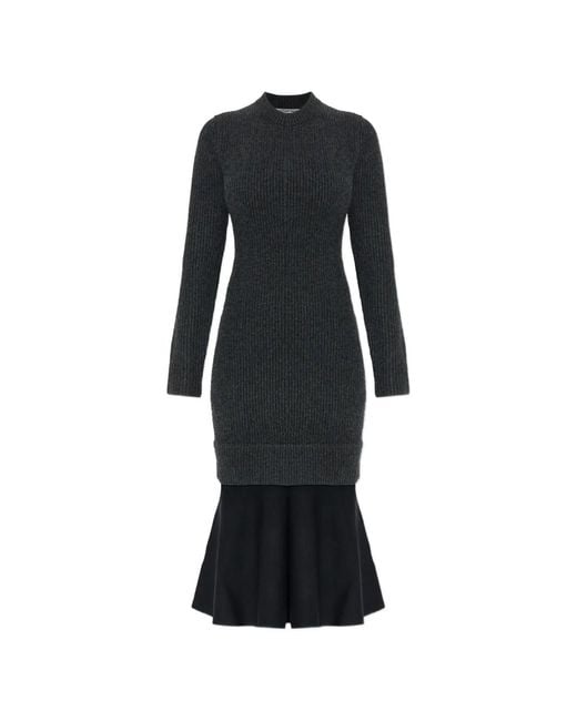 Alexander Wang Black Dress Made Of Combined Fabrics