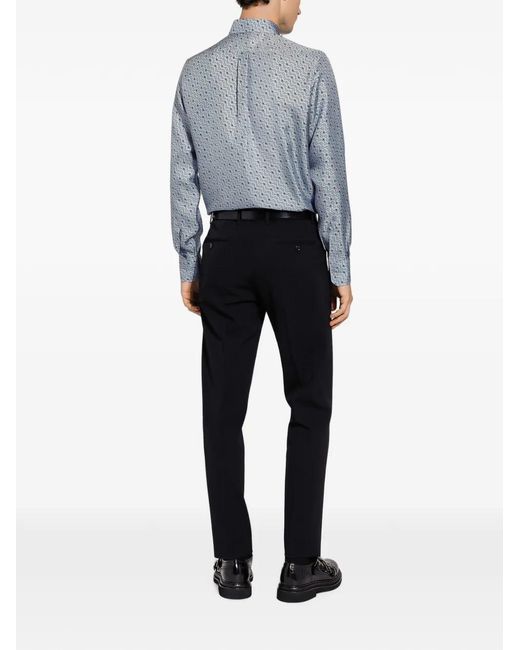 Dolce & Gabbana Blue All-Over Print Shirt for men