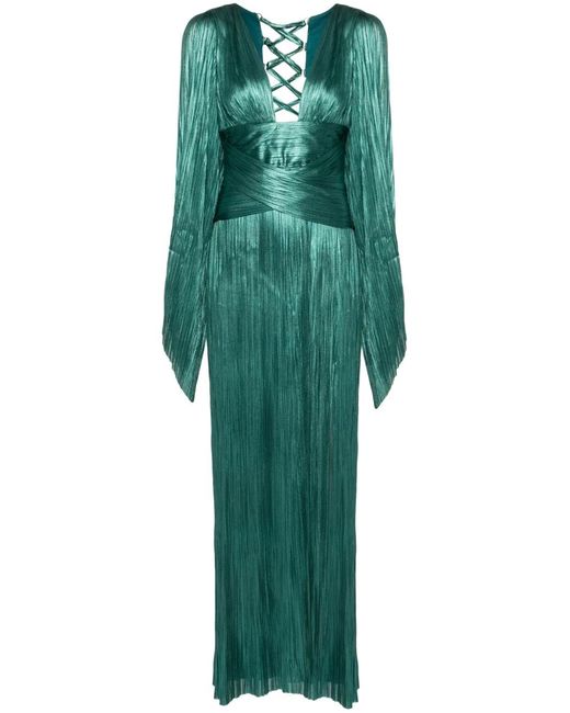 Maria Lucia Hohan Green Alana Plissé Column Gown