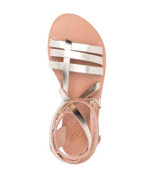 Ancient Greek Sandals Pink Leather Gladiator Sandals