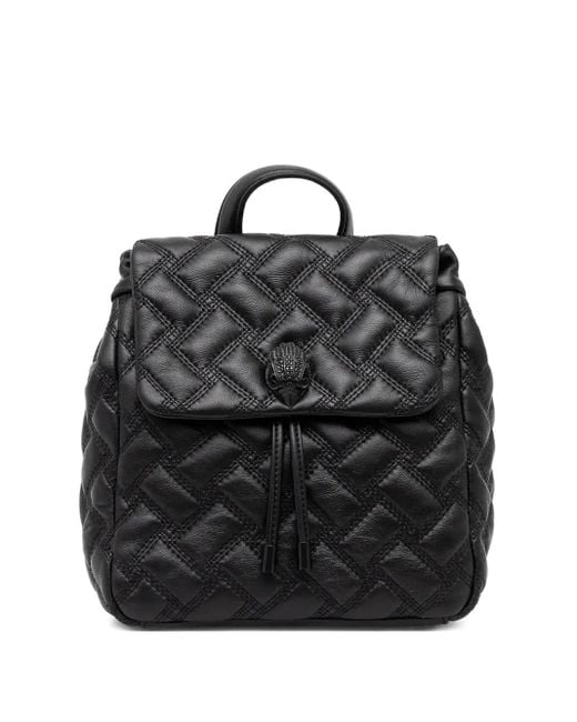 Kurt Geiger Black Quilted-Leather Backpack