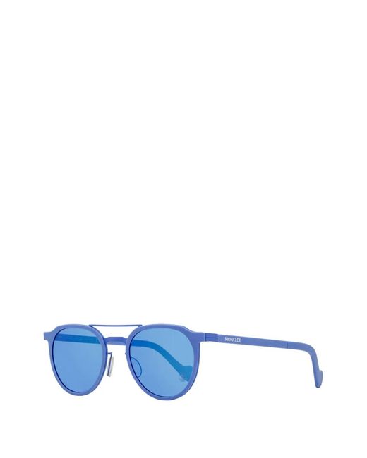 Moncler Blue Lunettes De Soleil À Monture Ovale