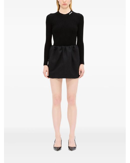 MSGM Black Layered Mini Skirt