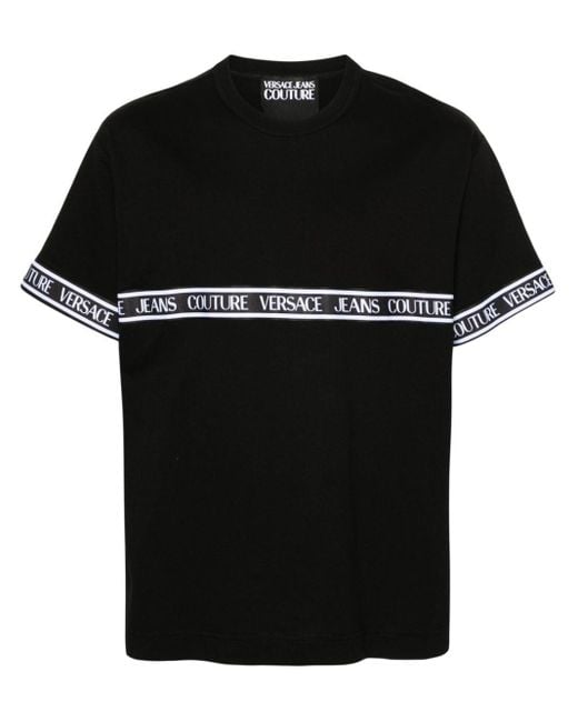 Versace Katoenen T-shirt Met Logoprint in het Black voor heren