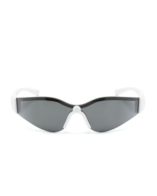 Gucci Gray Rimless Wraparound-frame Sunglasses