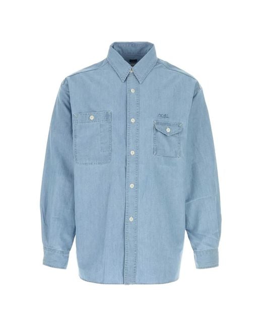 Nanamica Blue Regular Collar Shirt