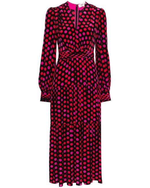 Diane von Furstenberg Red Gil Magic Dot Berry-print Dress