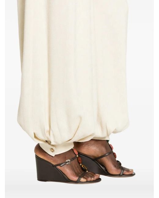 Etro White Pleated Cuffed Trousers