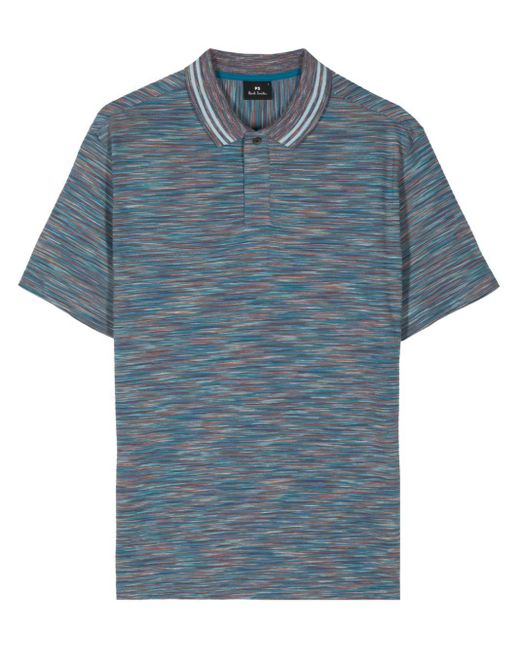 PS by Paul Smith Blue Space-dye Cotton Polo Shirt for men