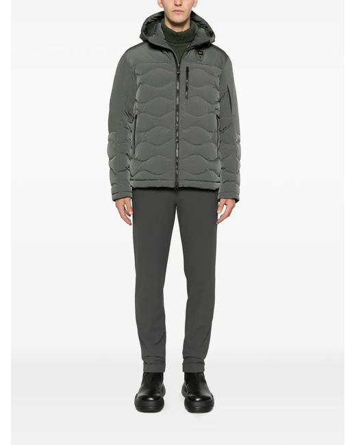 Blauer Gray Hooded Quilted Jacket for men
