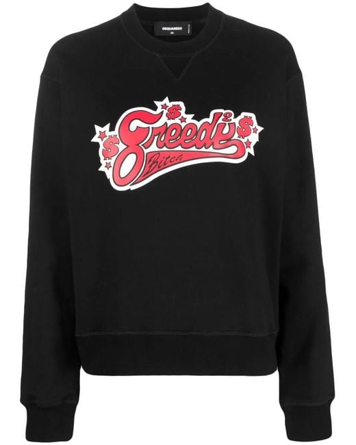 DSquared² Black Logo-Print Long-Sleeve Sweatshirt