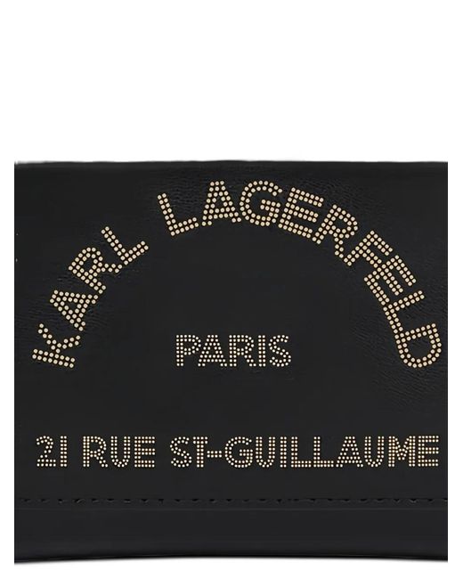 Karl Lagerfeld Black Logo-Print Zip-Around Wallet