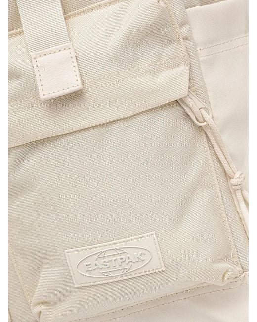 Eastpak White Flap-Pocket Buckle-Detail Backpack