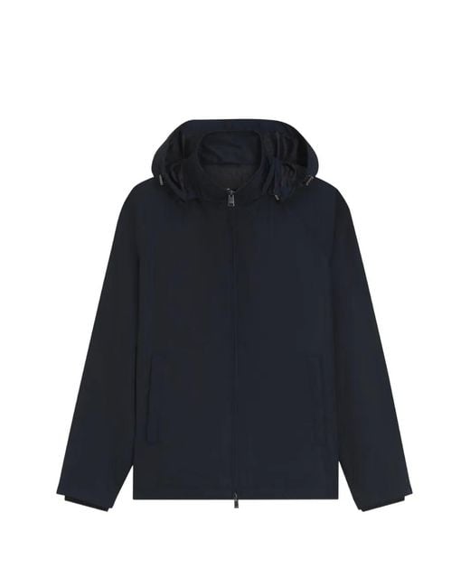 Boss Blue Water-Repellent Hooded Jacket for men