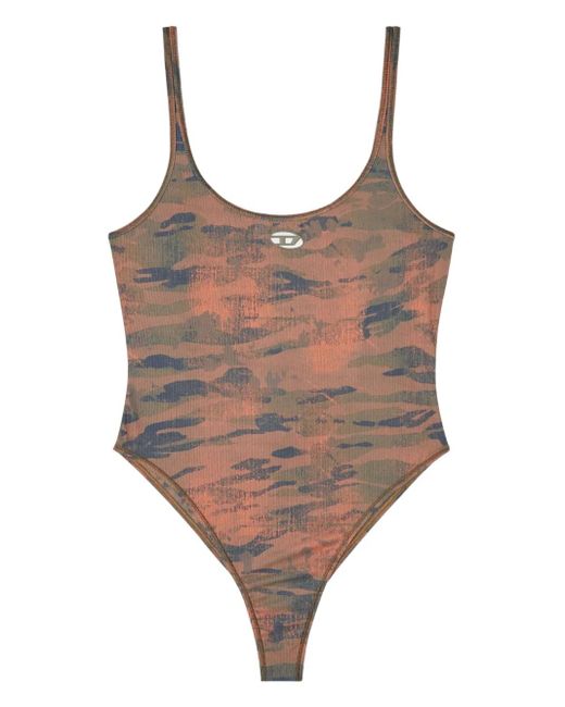 DIESEL Brown Badeanzug Mit Print