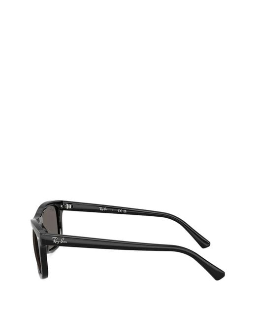 Ray-Ban Gray Rectangle-Frame Sunglasses