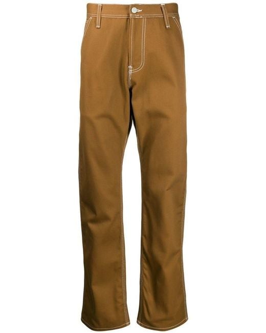 Carhartt WIP Brown Contrast Stitch Trousers for men